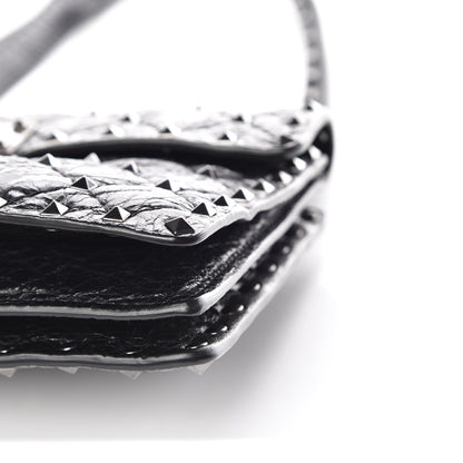 Valentino Garavani Craquele Nappa Rockstud Spike Crossbody Bag Black 6 of 10