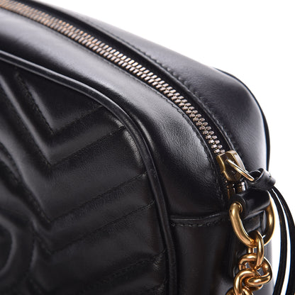 Gucci Calfskin Matelasse Small GG Marmont Chain Shoulder Bag Black 14 of 15