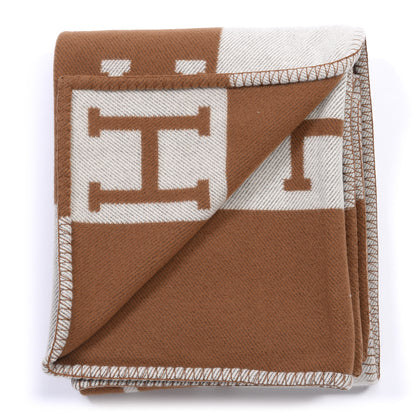 Hermes Wool Cashmere Avalon Blanket Ecru Camel 2 of 3