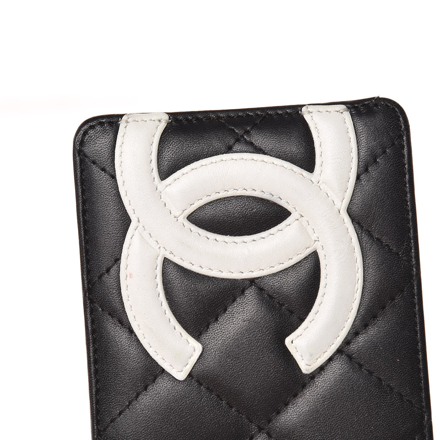 Chanel Calfskin Quilted Cambon Card Holder Black White 9 of 9