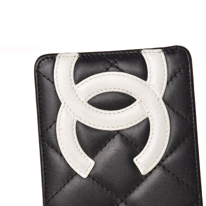 Chanel Calfskin Quilted Cambon Card Holder Black White 9 of 9