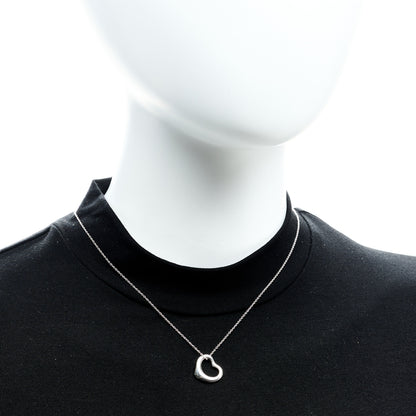 Tiffany Sterling Silver 11mm Elsa Peretti Open Heart Pendant Necklace 2 of 6