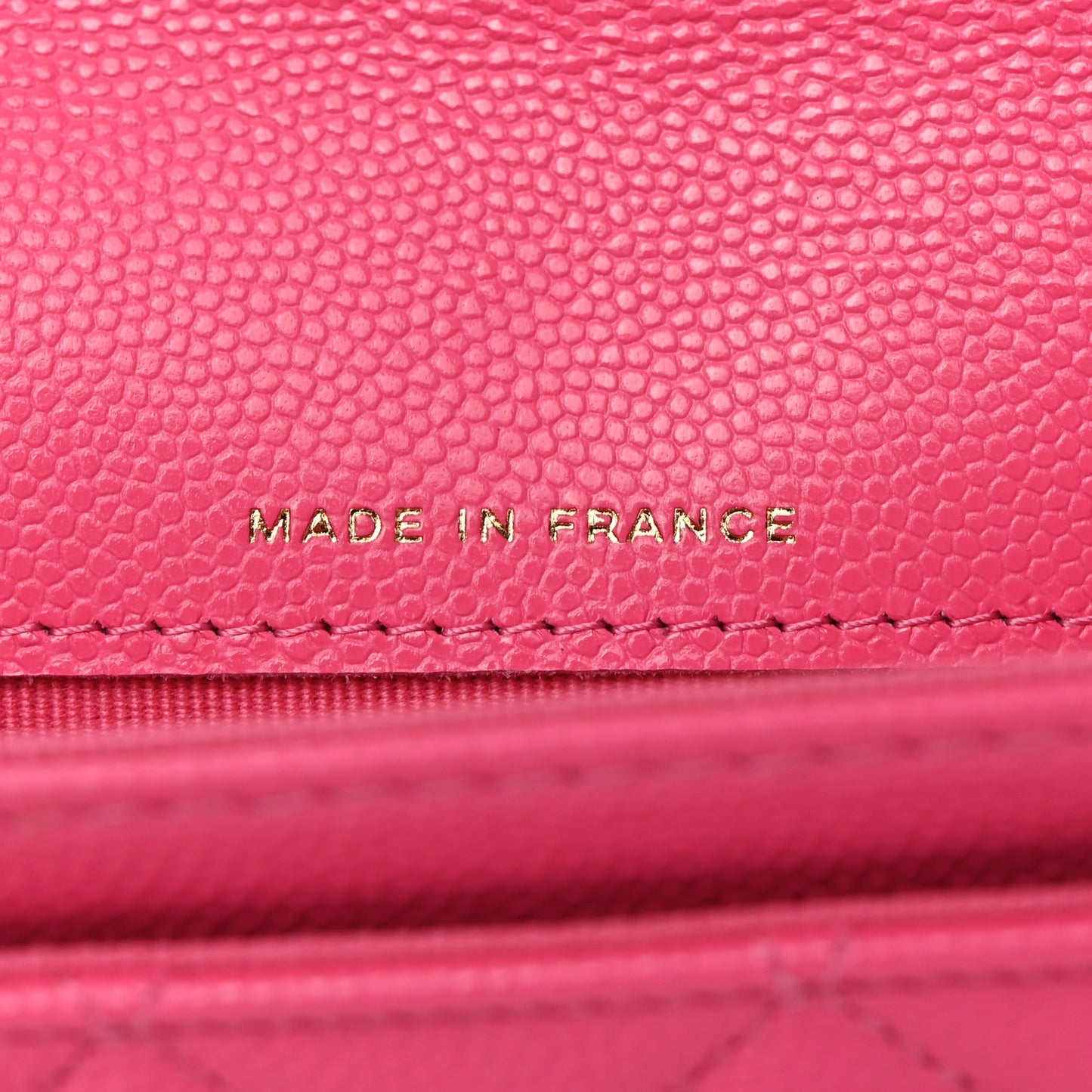 Caviar Quilted Flap Card Holder Wallet Pink