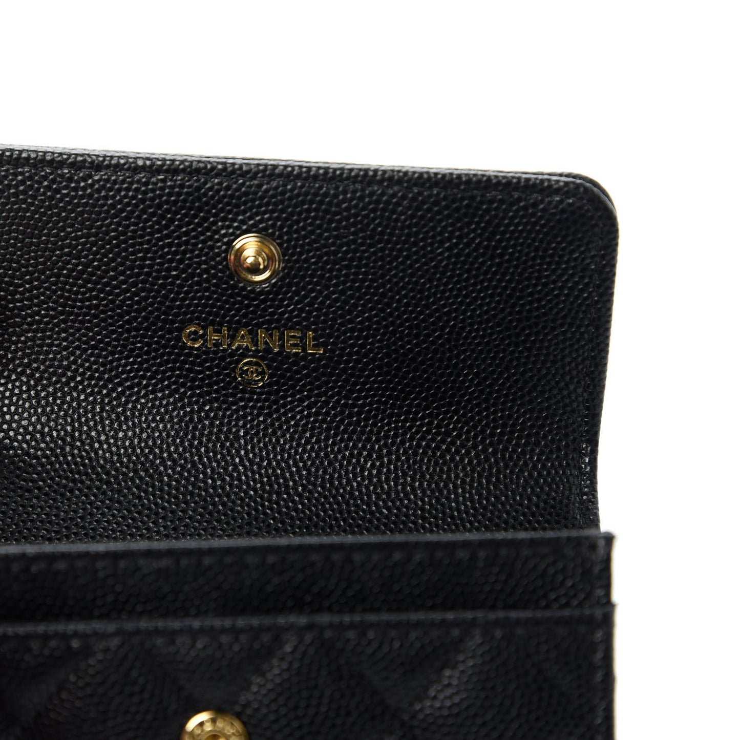 Caviar Quilted Boy Flap Card Holder Black