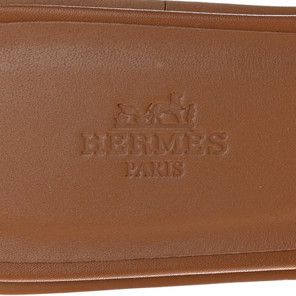 Hermes Box Calfskin Oran Sandals 38 Palissandre White 7 of 11
