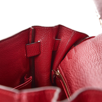 Hermes Taurillon Clemence Retourne Kelly 32 Rouge Garance 14 of 41