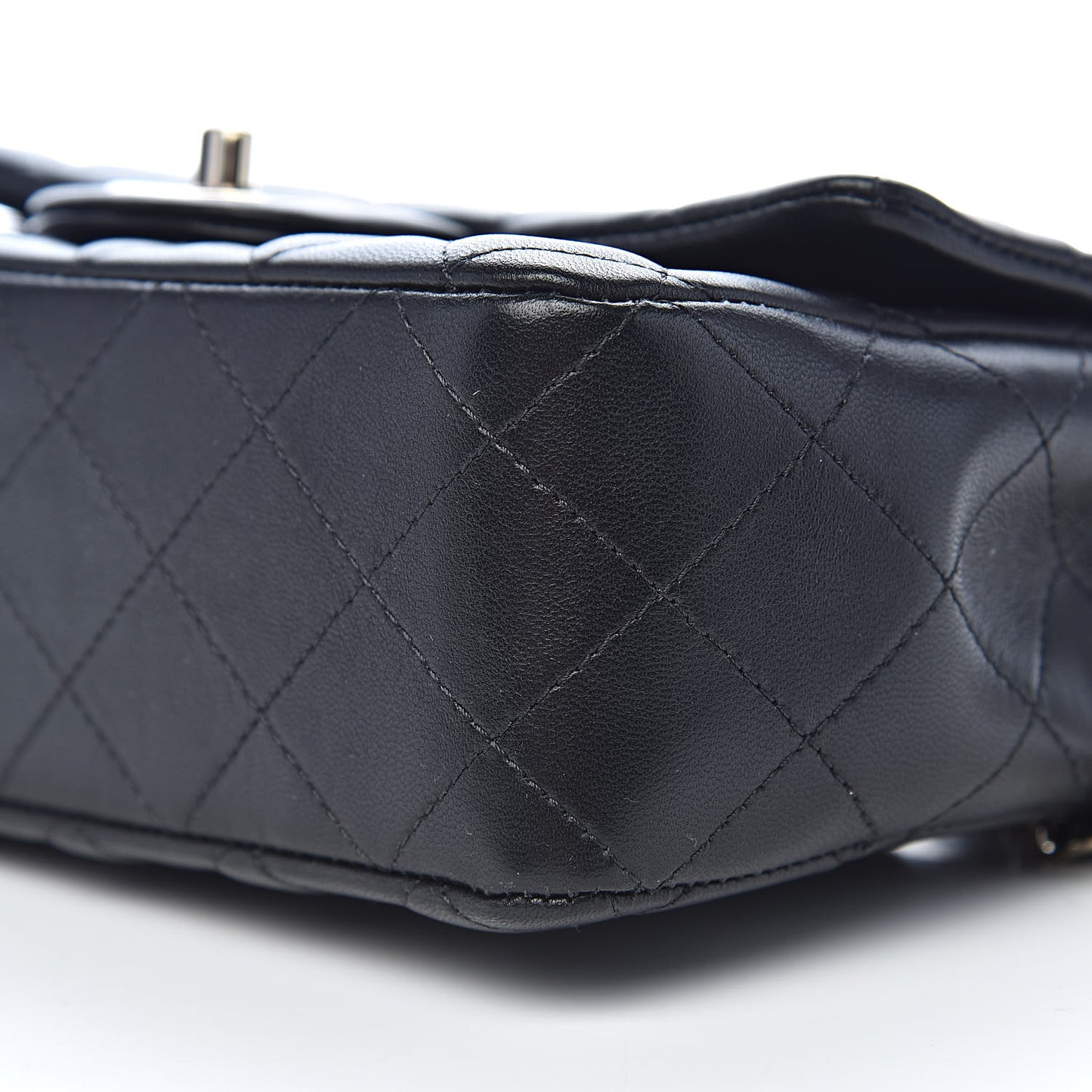 Lambskin Quilted Mini Rectangular Flap Black
