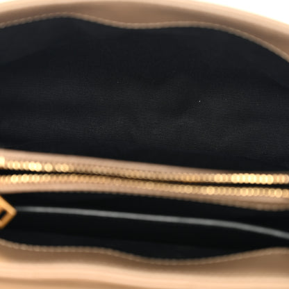 Saint Laurent Calfskin Y Quilted Monogram Small Loulou Chain Satchel Dark Beige 5 of 10