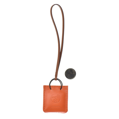 Hermes Milo Lambskin Swift Shopping Bag Charm Feu Gold 2 of 3