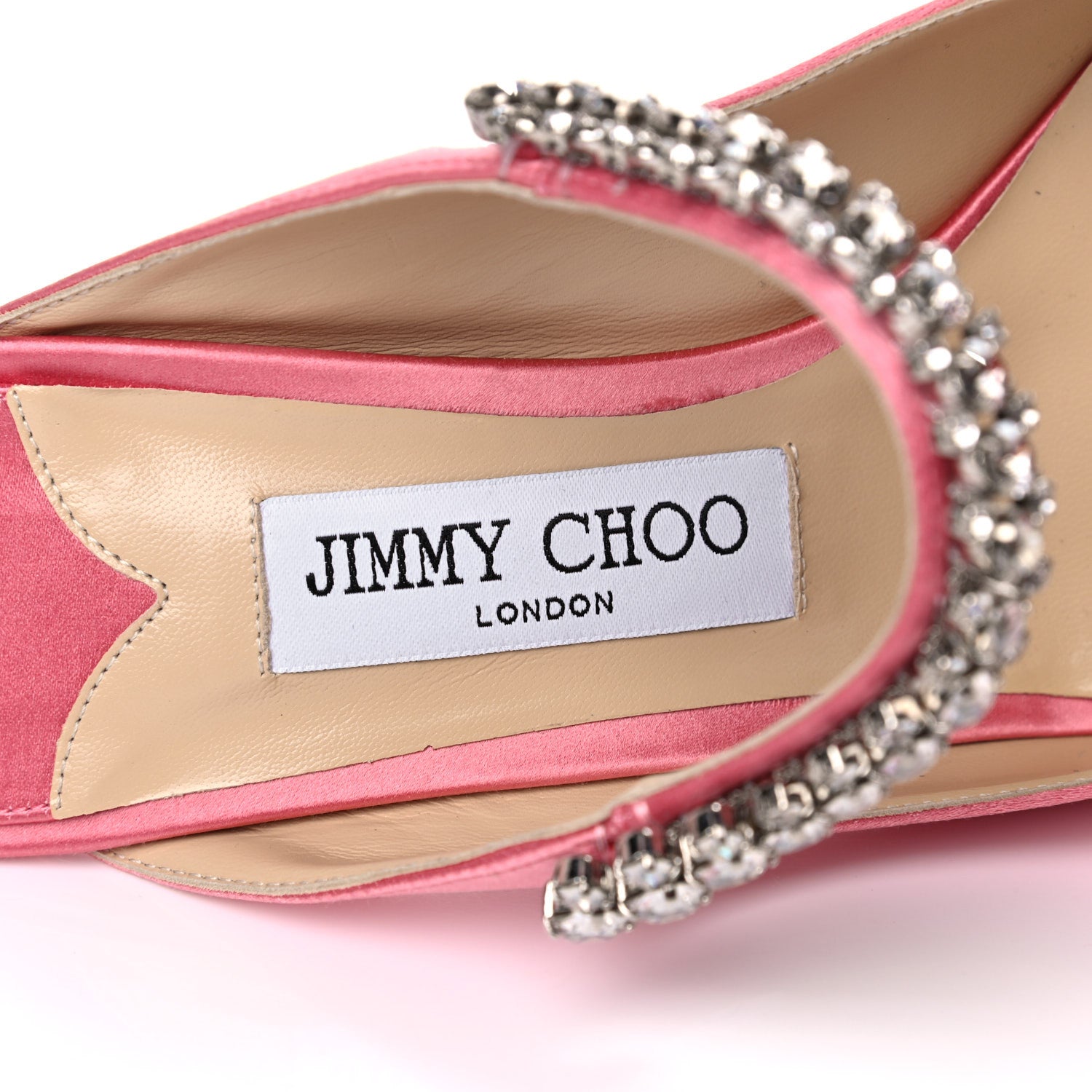 Jimmy Choo Satin Crystal Bing 100 Pumps 39.5 Rose 7 of 11