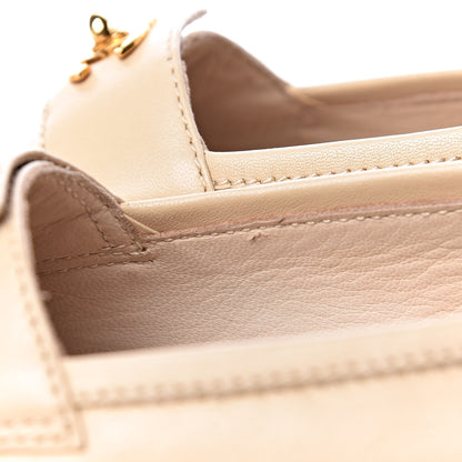 Chanel Lambskin CC Turnlock Loafers 37.5 Biege 9 of 9
