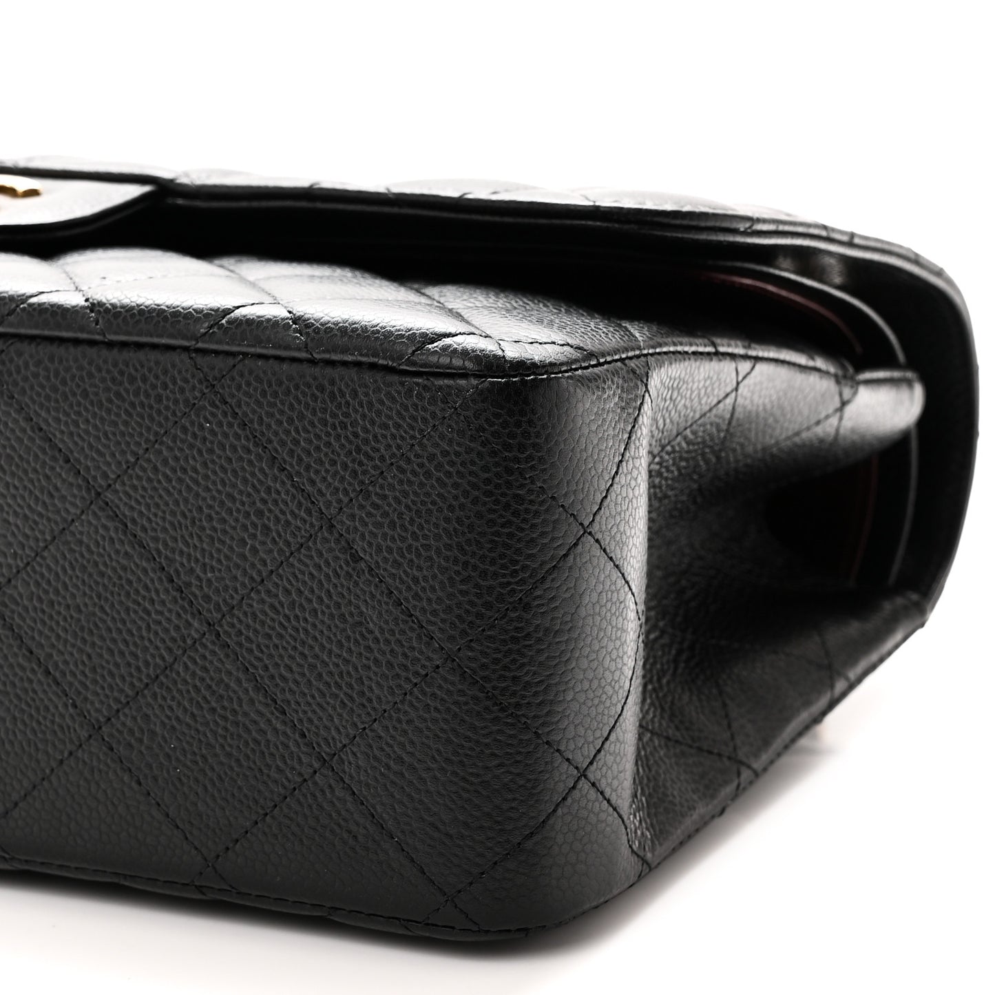 Caviar Quilted Jumbo Double Flap Black