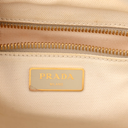 Prada Wicker Canvas Tote Naturale White 5 of 12
