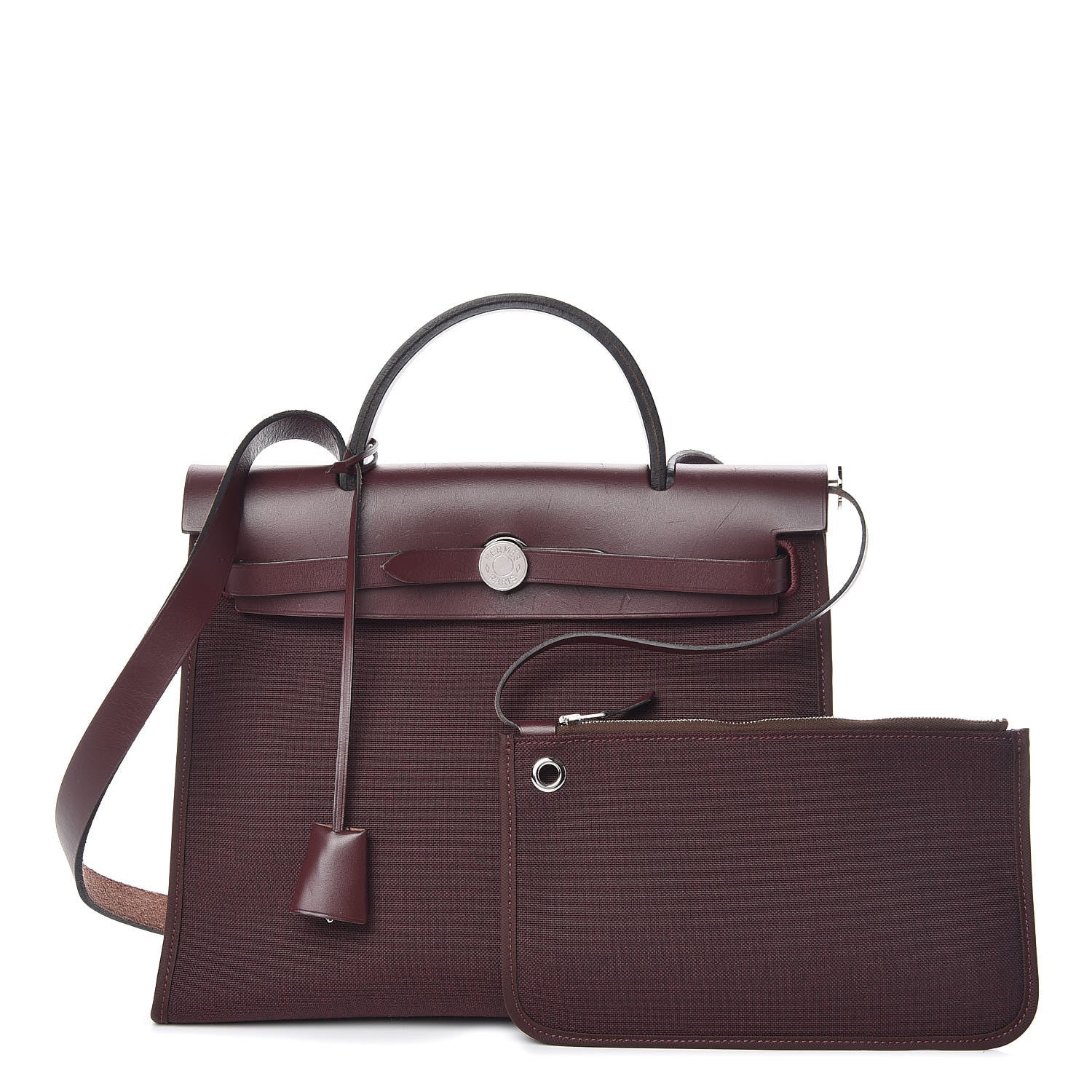 Hermes Vache Hunter Toile Officier Herbag Zip 31 PM Prune 1 of 13