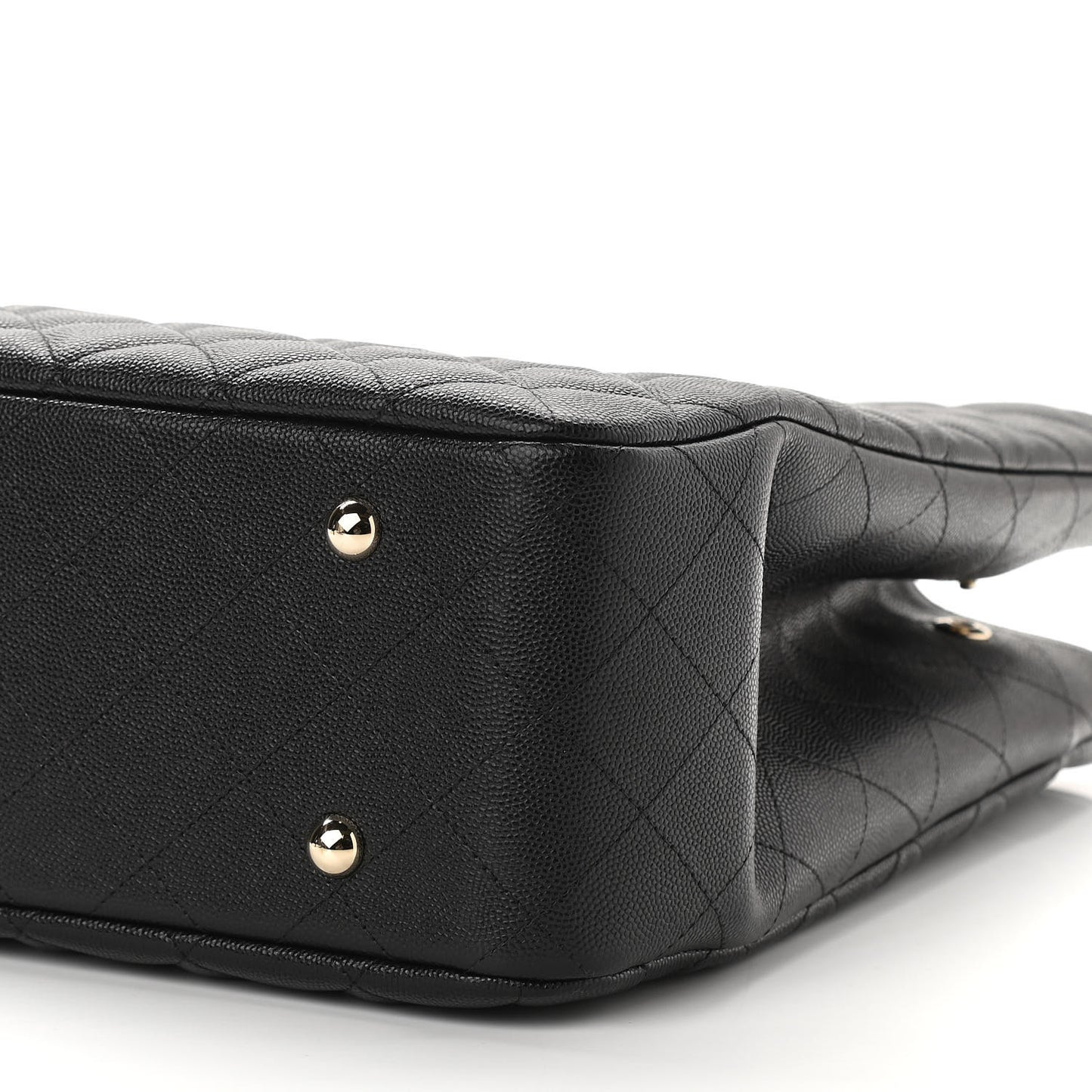 Caviar Quilted Large Shopping Tote Black