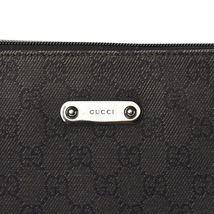 Gucci Denim Monogram Flat Messenger Bag Black 11 of 11