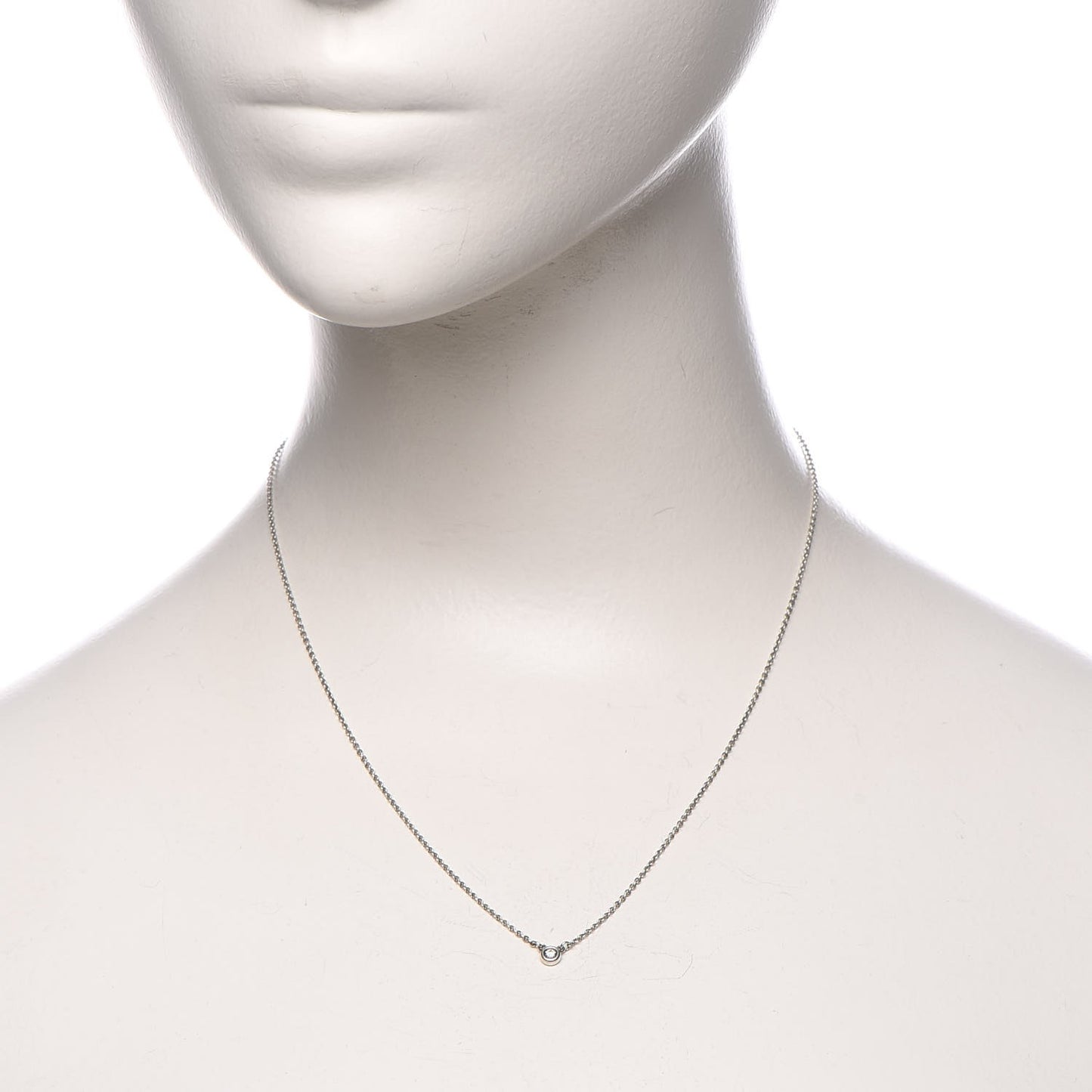 Sterling Silver Diamond .05ct Elsa Peretti Diamonds by the Yard Pendant Necklace