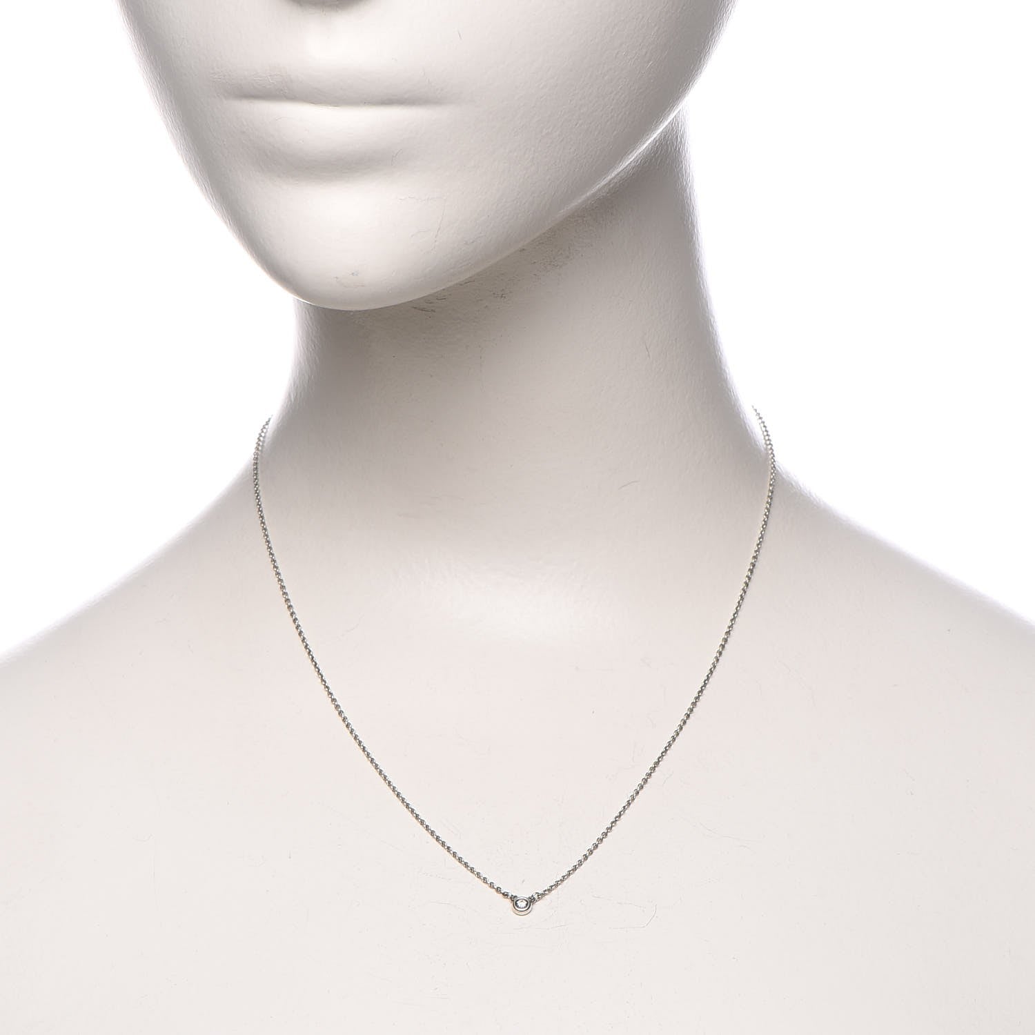 Tiffany Sterling Silver Diamond .05ct Elsa Peretti Diamonds by the Yard Pendant Necklace 2 of 9