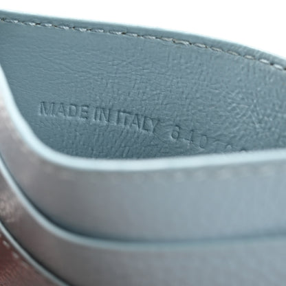 Balenciaga Grained Calfskin Neo Classic Silver Hardware City Card Holder Blue Grey 7 of 11