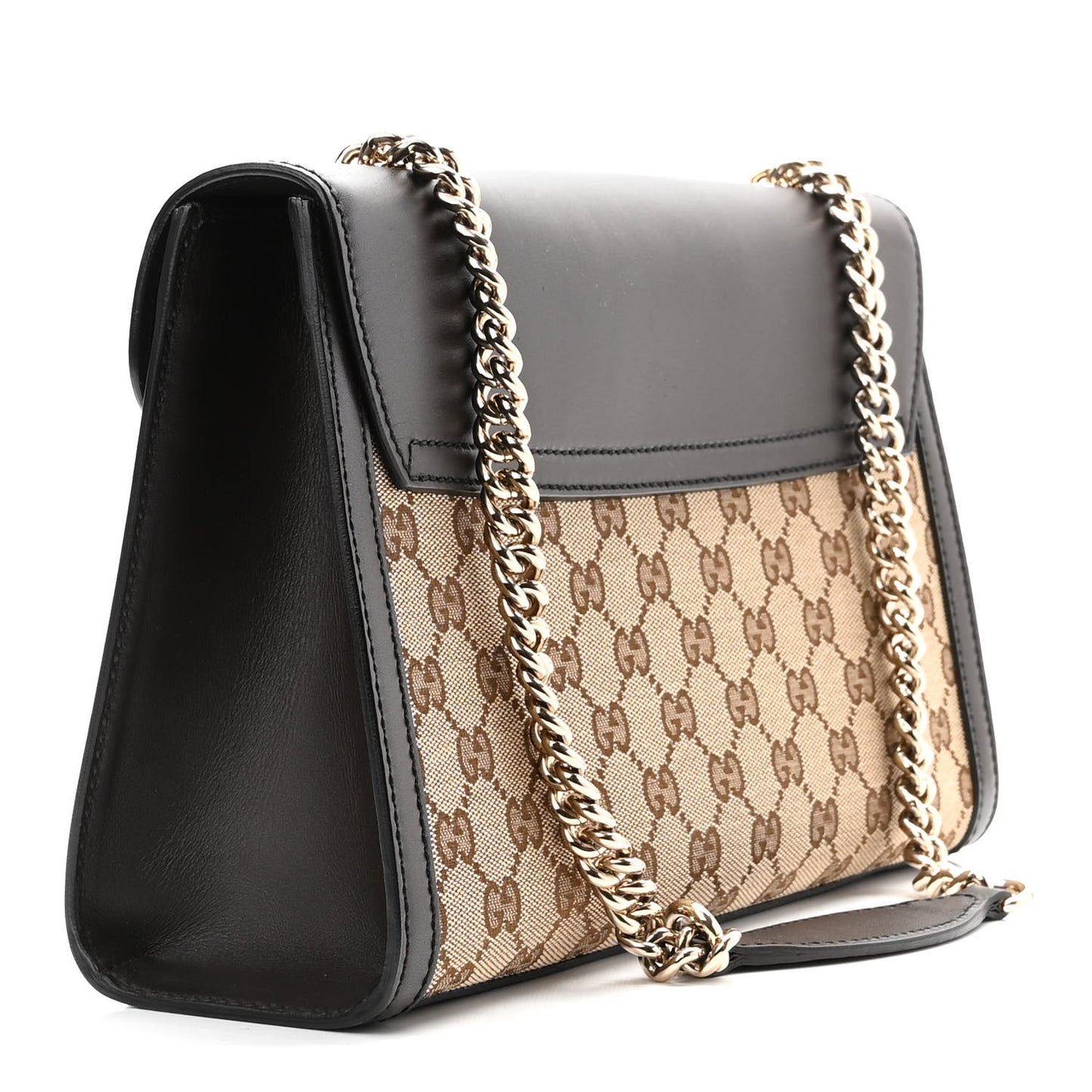 Monogram Margaux Calfskin Medium Emily Chain Shoulder Bag Beige Ebony Cocoa
