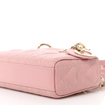 Christian Dior Lambskin Cannage Dioramour Micro Lady D-Joy Rose De Vents 10 of 11