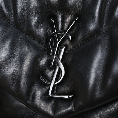 Saint Laurent Lambskin Quilted Monogram Monochrome Small Loulou Puffer Chain Satchel Black 11 of 11