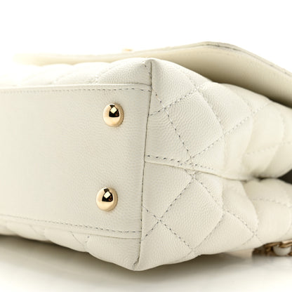 Chanel Caviar Quilted Mini Coco Handle Flap White 10 of 12