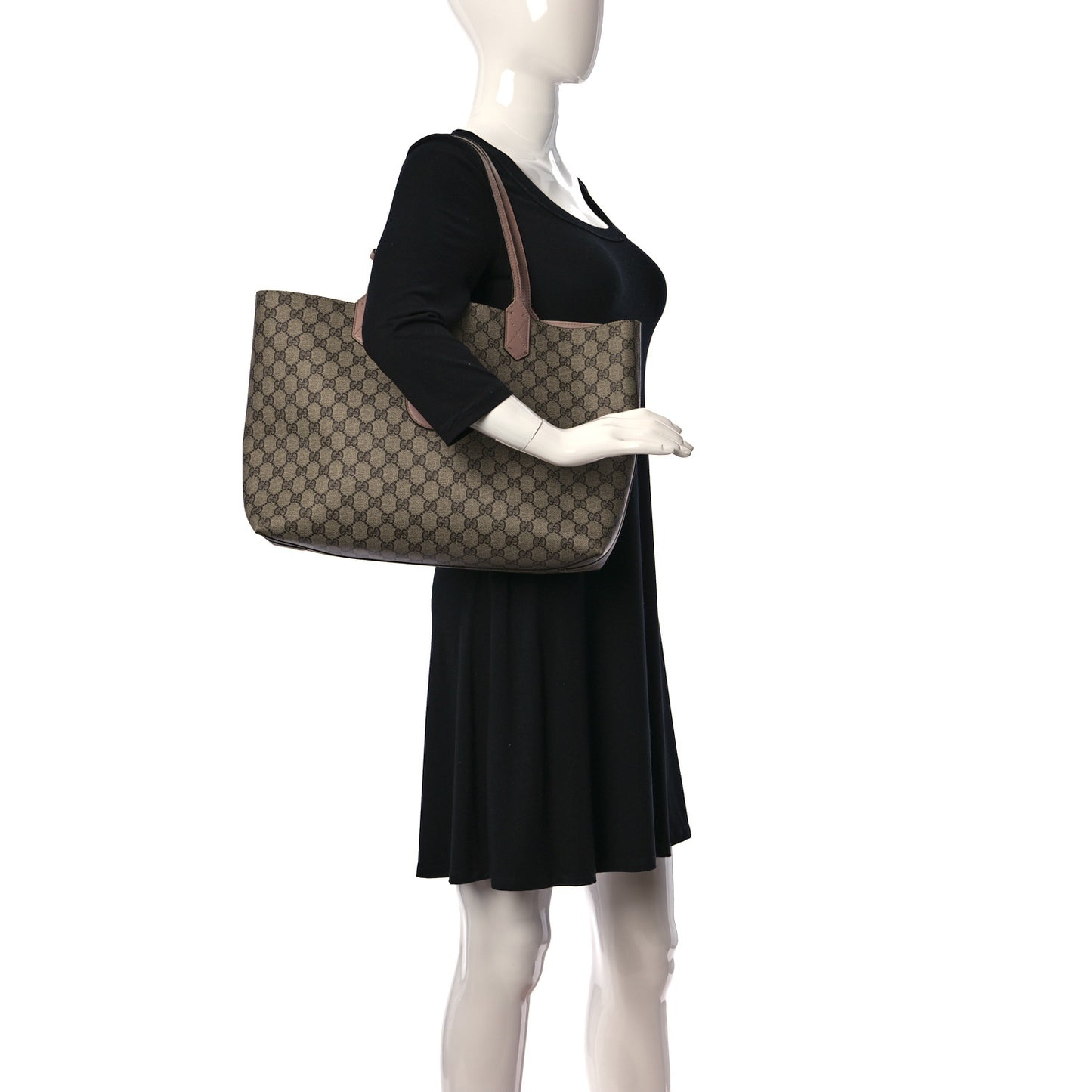 Calfskin GG Supreme Monogram Large Reversible Tote Dark Cipria