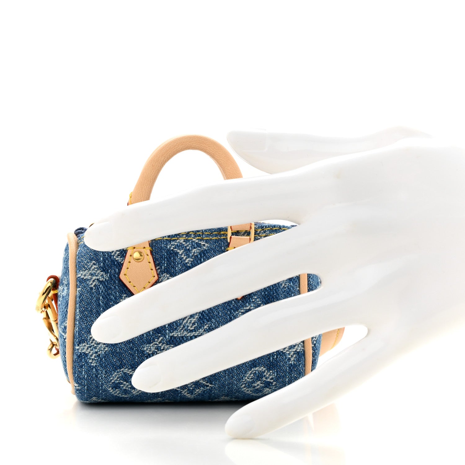 Louis Vuitton Monogram Micro Speedy Bag Charm Denim Sunset Blue 2 of 7