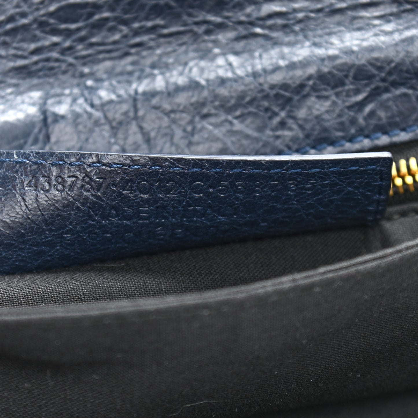 Agneau Giant 12 Gold Hardware Envelope Strap Clutch Bleu Obscur