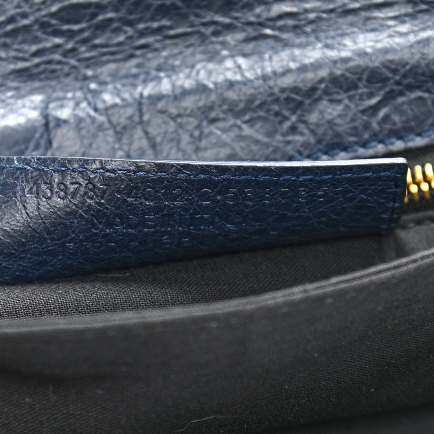 Balenciaga Agneau Giant 12 Gold Hardware Envelope Strap Clutch Bleu Obscur 7 of 11