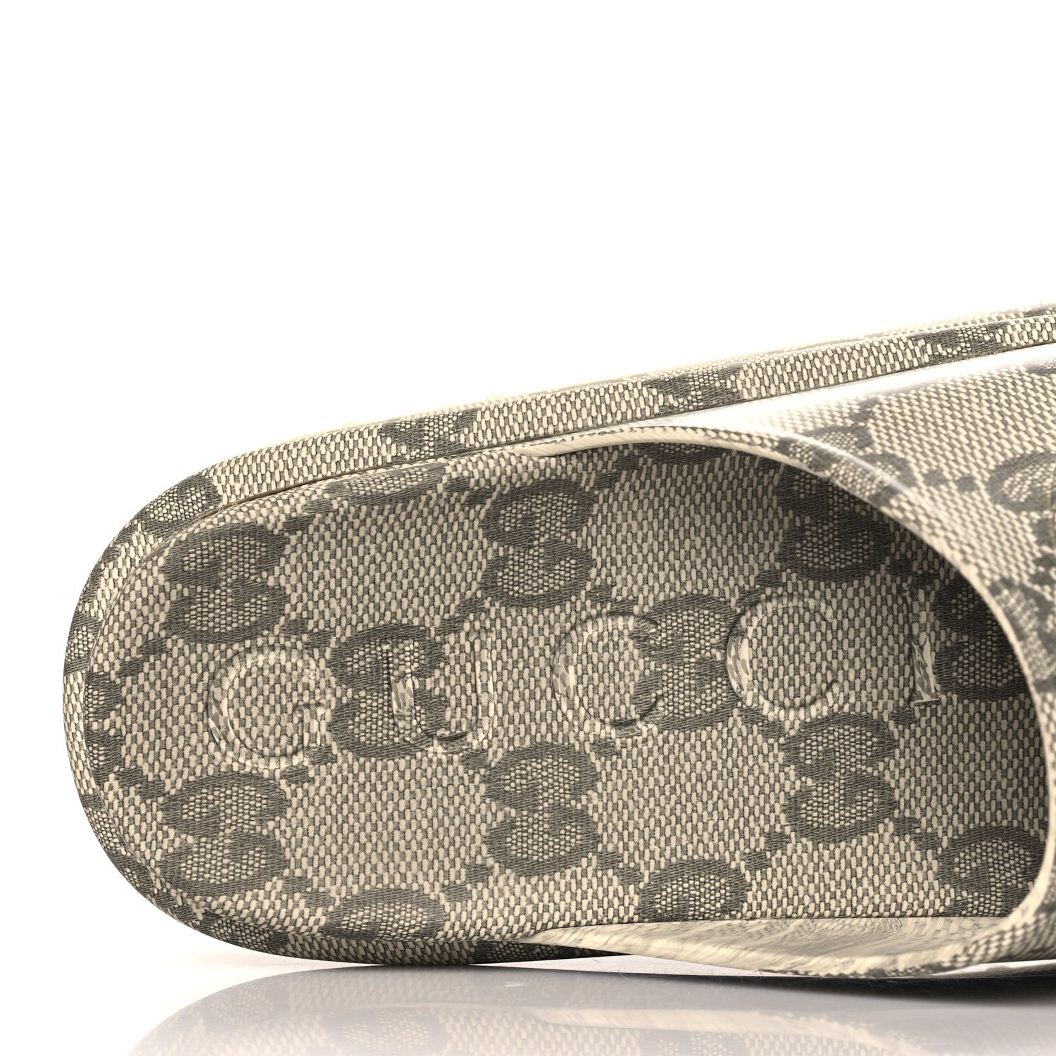 Gucci Cubic Rubber GG Monogram Mens Interlocking G Platform 42mm Slide Sandals 9 Beige Ebony 6 of 8