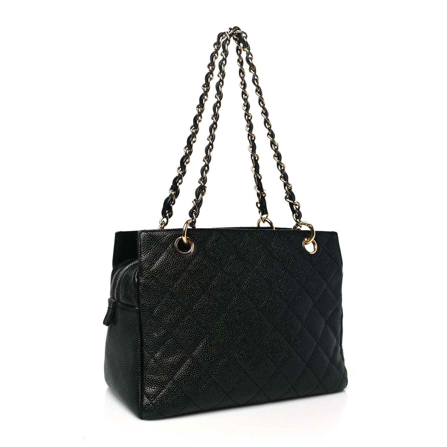 Caviar Quilted Petit Timeless Tote PTT Black