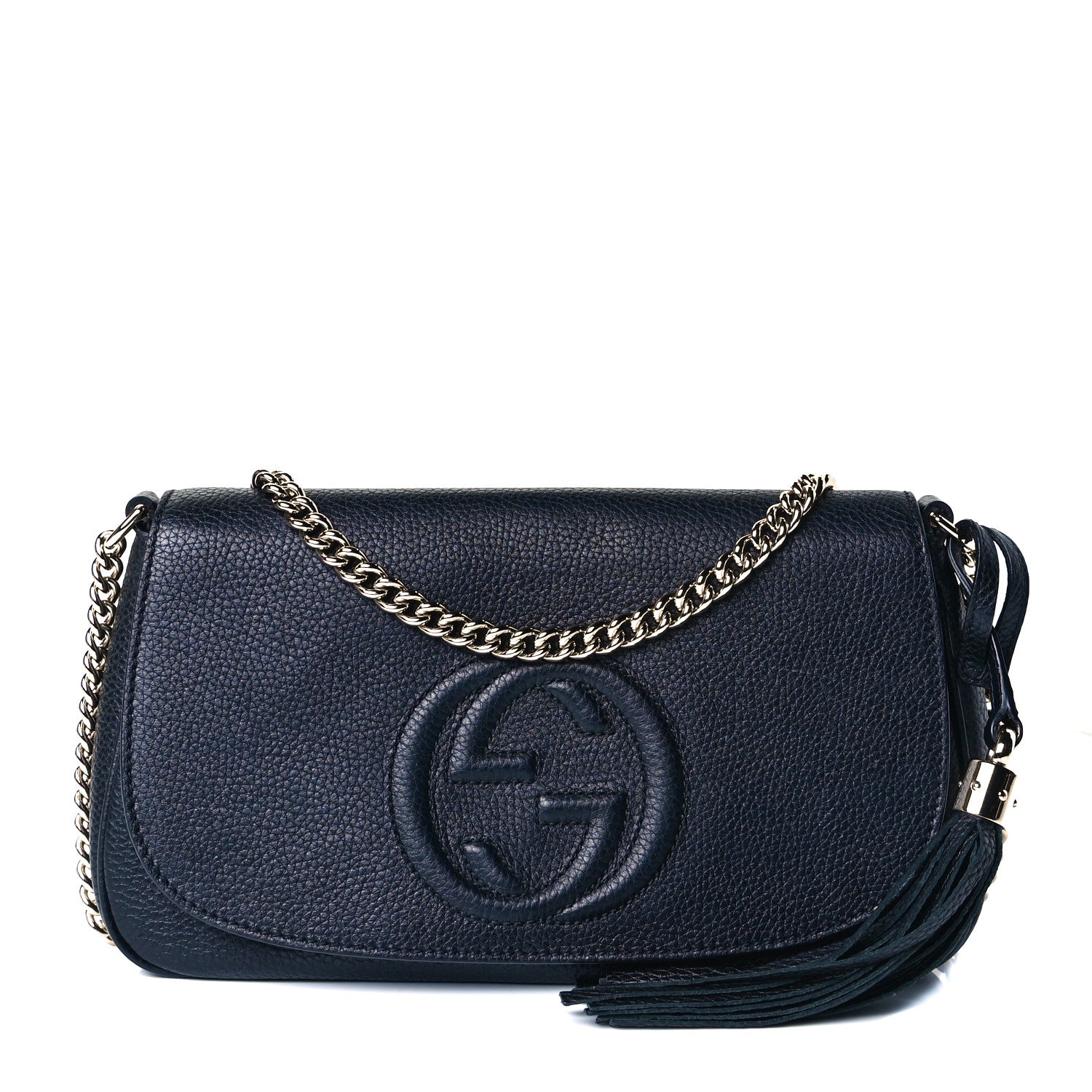 Gucci Pebbled Calfskin Medium Soho Flap Crossbody Black 1 of 7