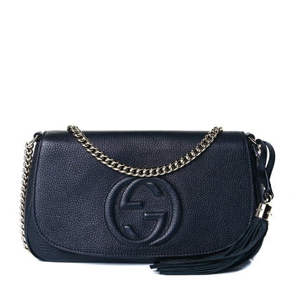 Gucci Pebbled Calfskin Medium Soho Flap Crossbody Black 1 of 7