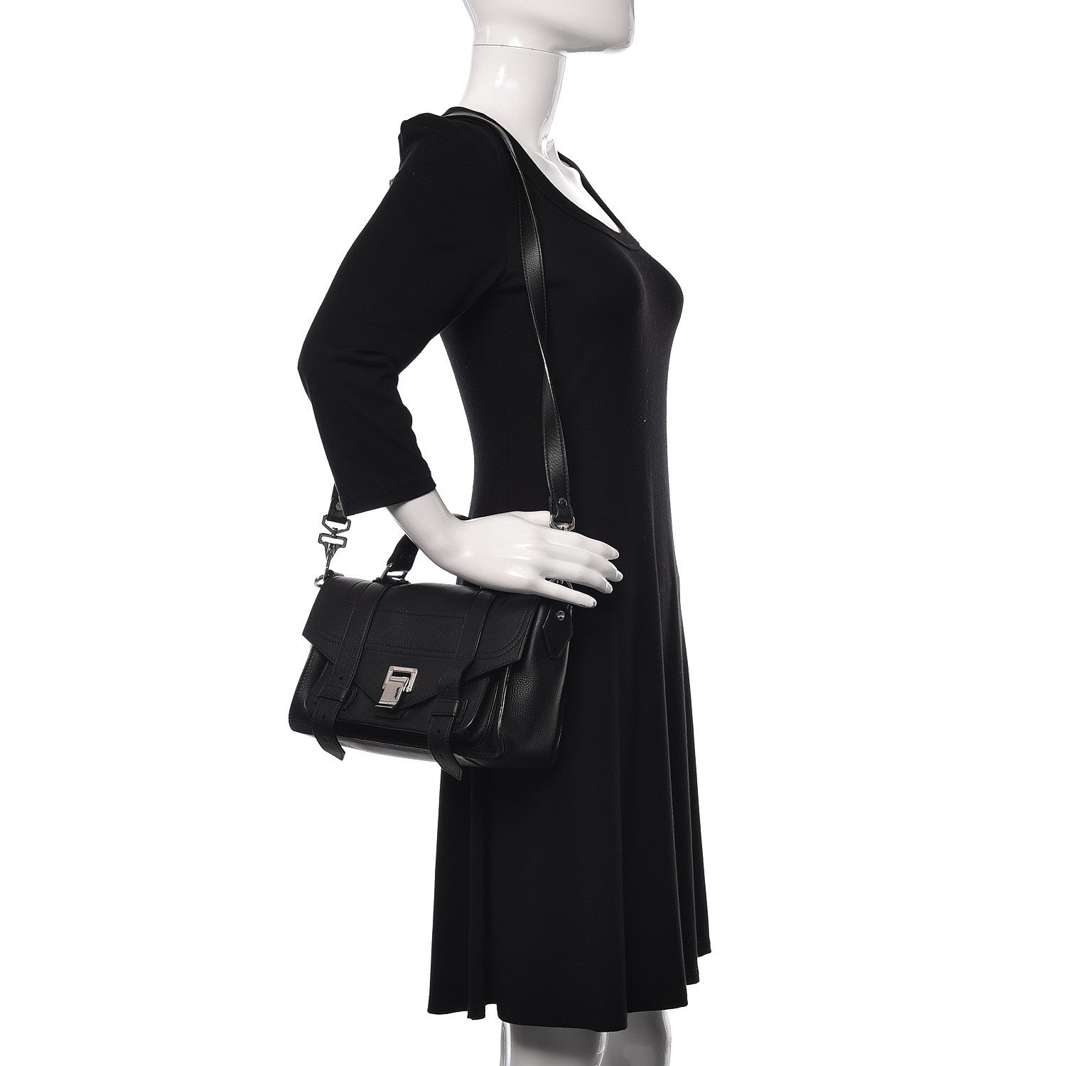Proenza Schouler Grained Calfskin Tiny PS1 Satchel Black 2 of 13