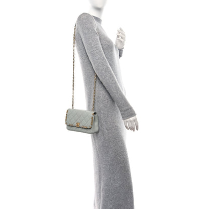 Chanel Lambskin Enamel Strass Quilted Mini Paris Monaco Flap Light Grey 2 of 10