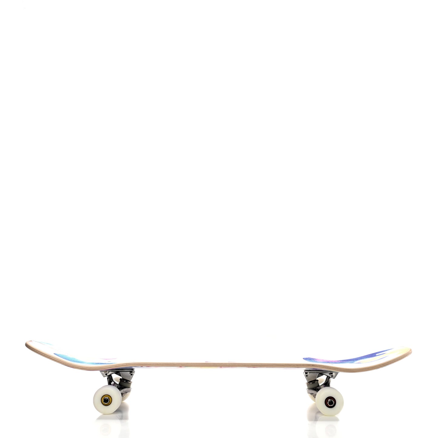 Monogram Watercolor Wood Skateboard Multicolor