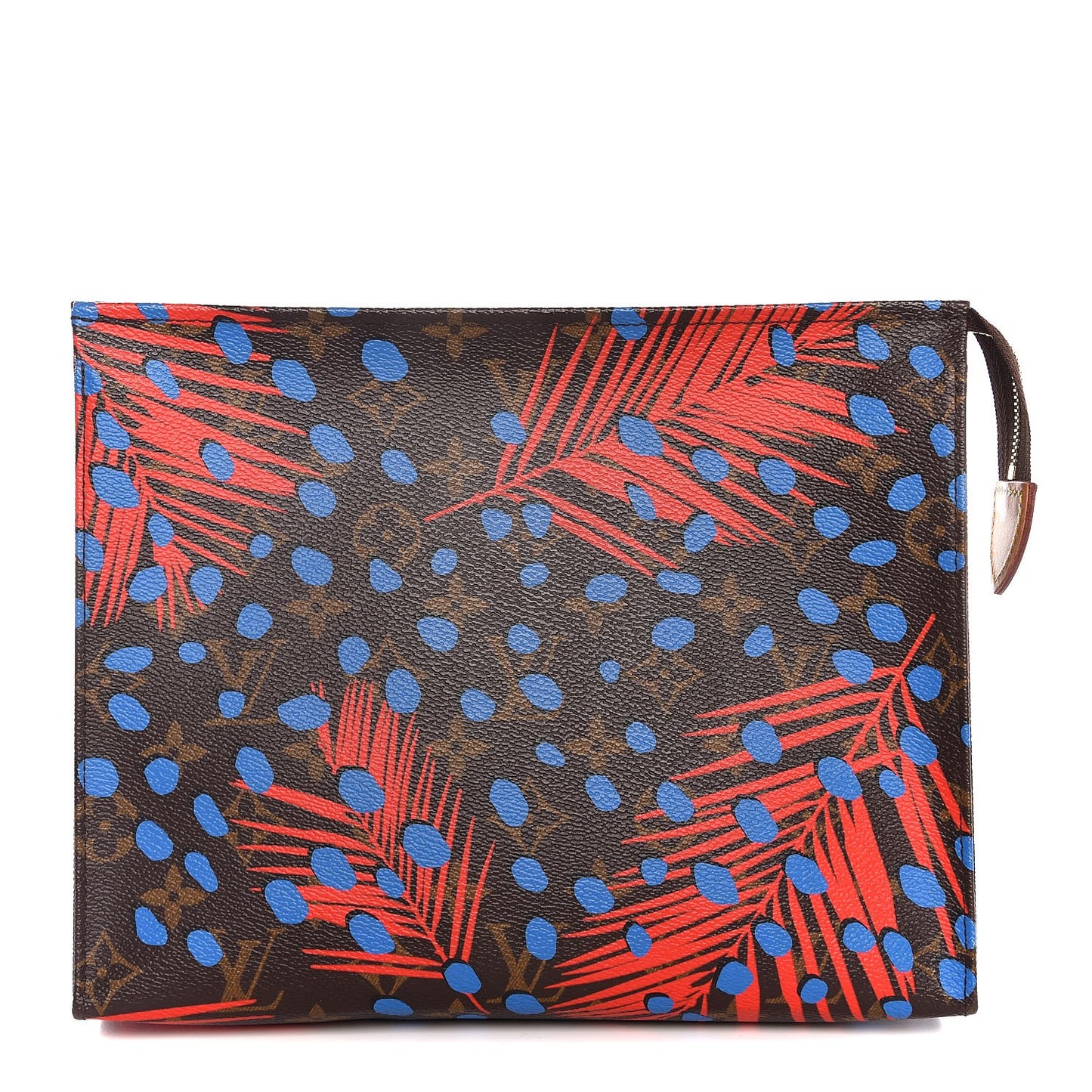 Monogram Jungle Dots Toiletry Pouch 26 Coquelicot Denim