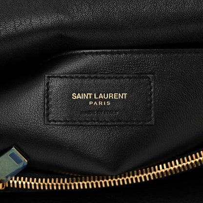 Saint Laurent Sheepskin Matelasse Chevron Monogram Large College Satchel Black 6 of 10