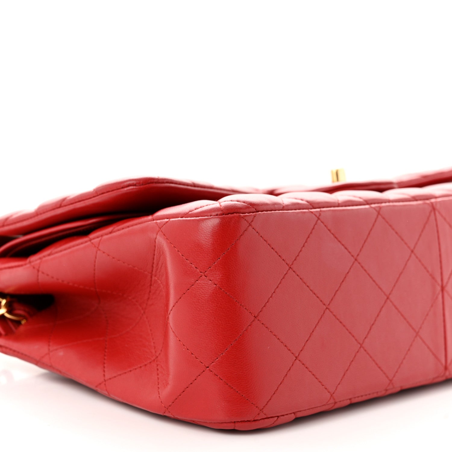 Chanel Lambskin Quilted Jumbo Double Flap Red 9 of 11