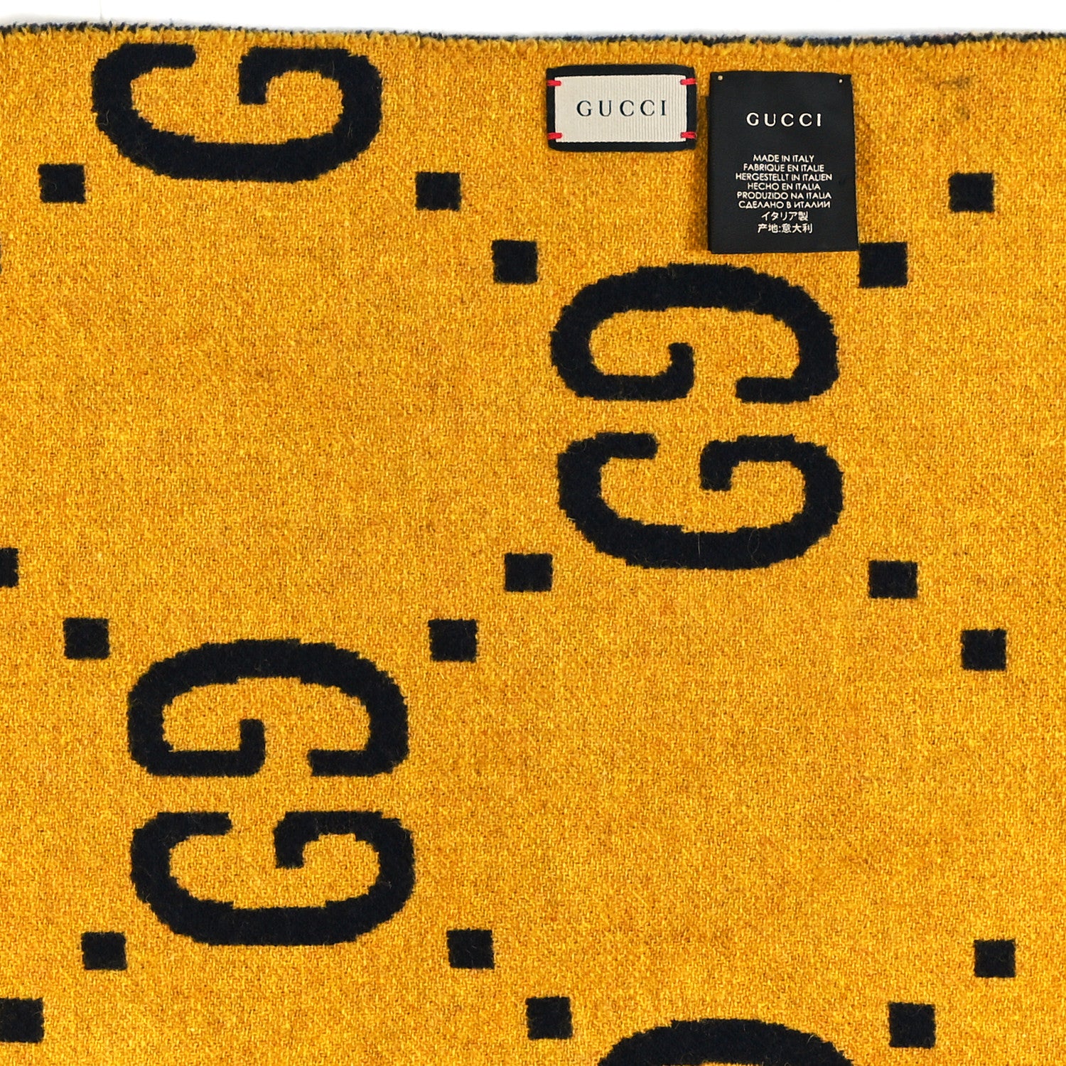 Gucci Wool GG Freedom Monogram Reversible Cape Yellow 3 of 4