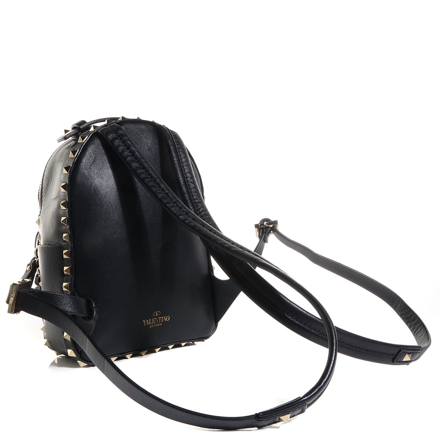 Calfskin Mini Rockstud All Over Backpack Black