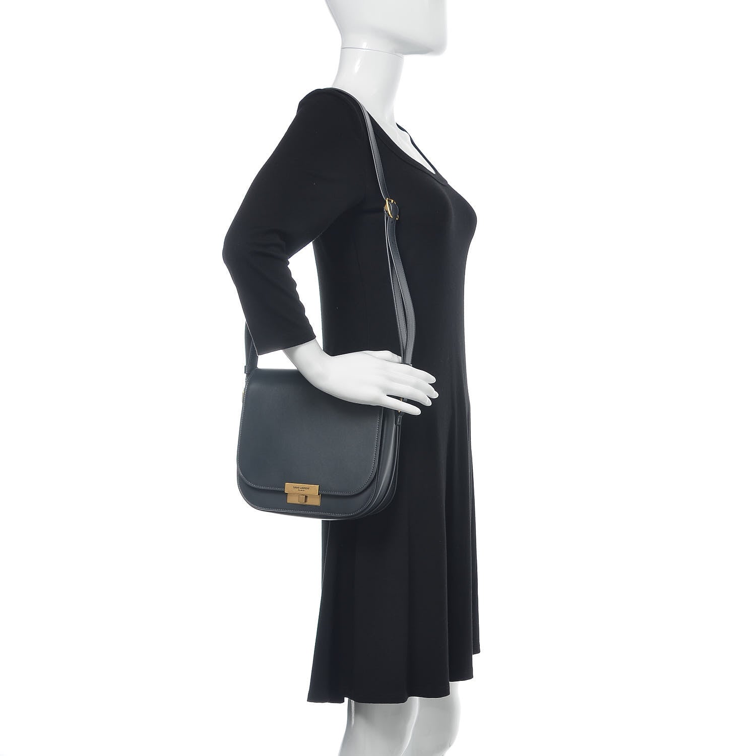 Saint Laurent Calfskin Betty Messenger Asphalt 2 of 10