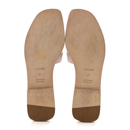 Hermes Epsom Oran Sandals 41 Rose Porcelaine 6 of 11