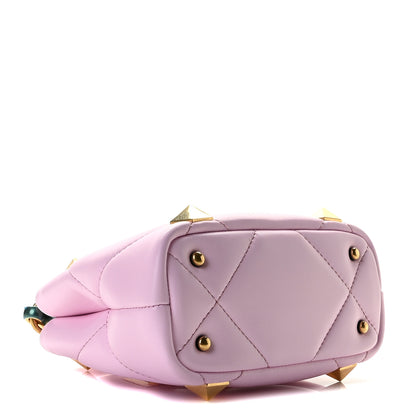 Valentino Garavani Nappa Mini Roman Stud The Handle Bag Pink Borealis 5 of 11