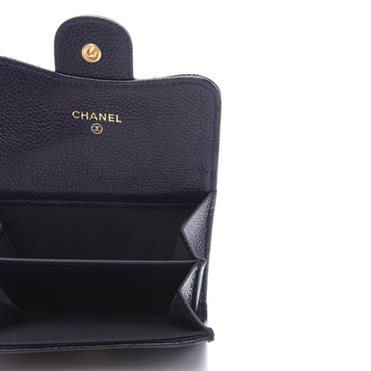 Chanel Caviar Quilted Flap Card Holder Wallet Navy Blue 5 of 8