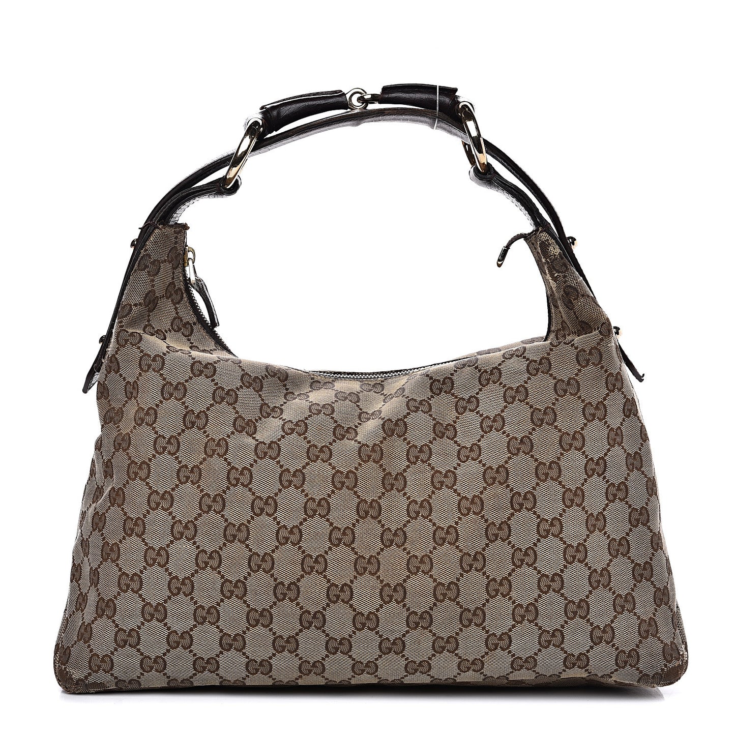 Monogram Medium Horsebit Chain Hobo Dark Brown