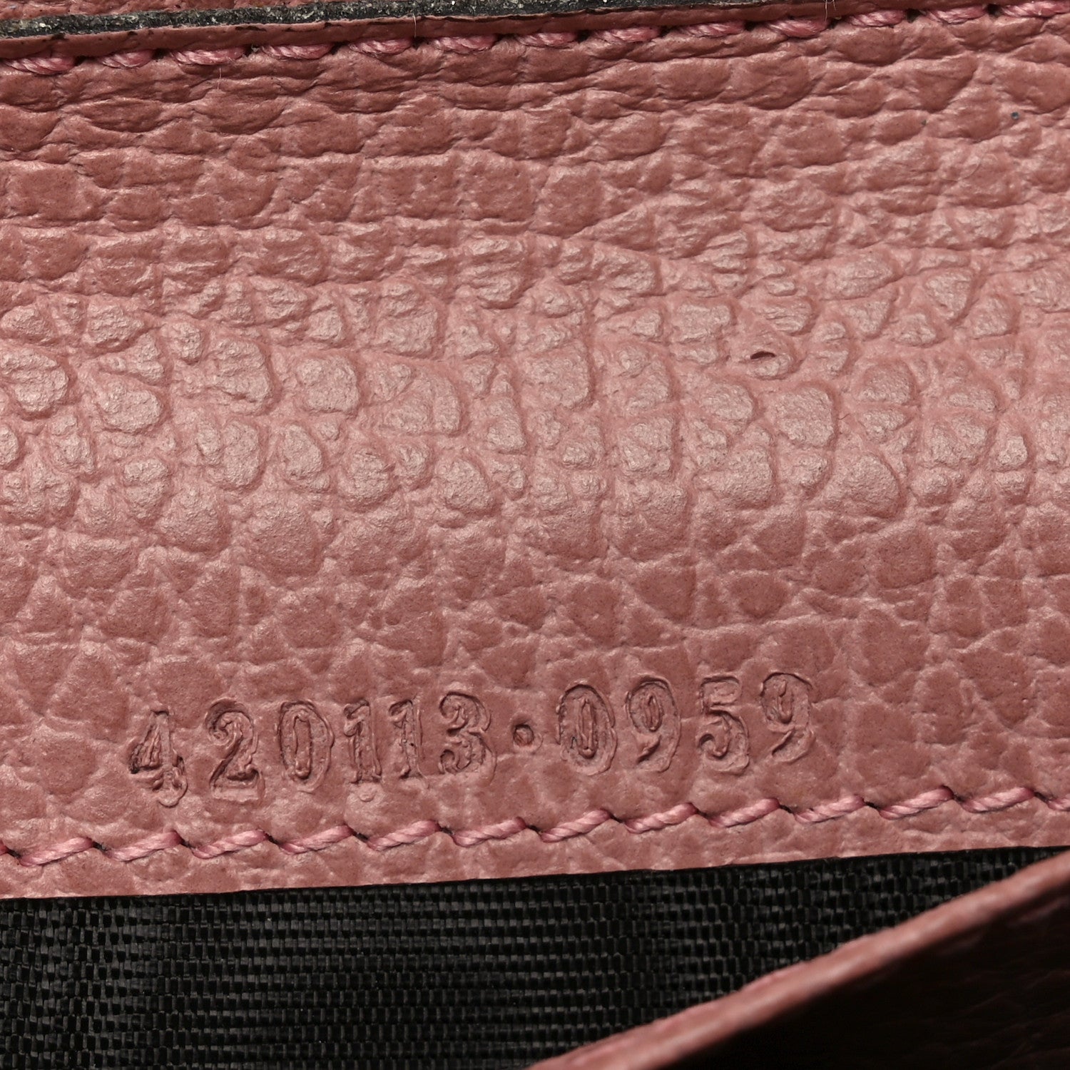 Gucci Monogram Dollar Calfskin Zip Around Compact Wallet Beige Ebony Soft Pink 7 of 9