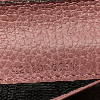 Gucci Monogram Dollar Calfskin Zip Around Compact Wallet Beige Ebony Soft Pink 7 of 9